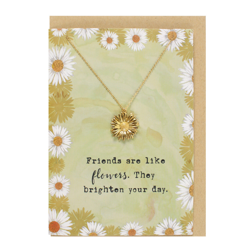 *Friends Are Like Flowers Necklace And Card Set