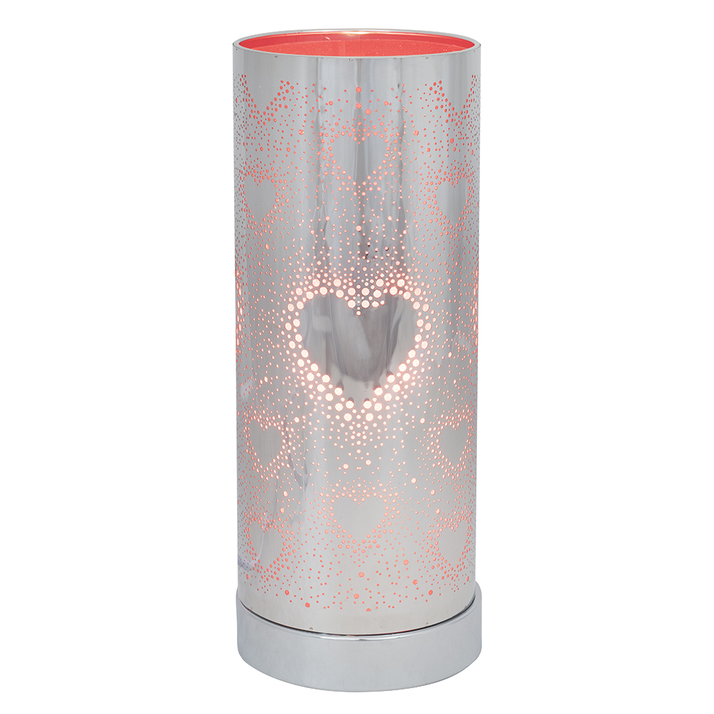 26cm Red and Silver Heart Aroma Touch Lamp