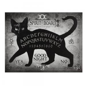 Image of 25x19cm Black Cat Spirit Board Canvas Plaque by Alchemy