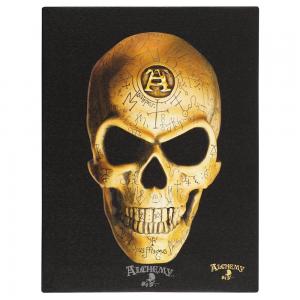 Image of 19x25cm Omega Skull Canvas Plaque by Alchemy