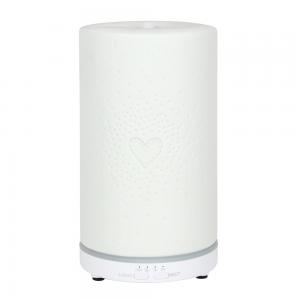 Image of White Ceramic Heart Scatter Electric Aroma Diffuser
