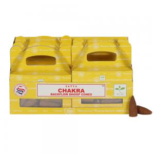 Image of Box of 6 Chakra Backflow Dhoop Cones by Satya