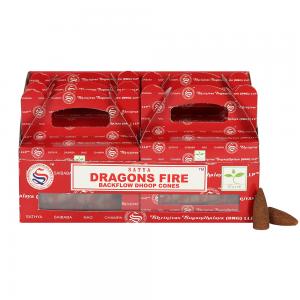 Image of Box of 6  Dragons Fire Backflow Dhoop Cones by Satya