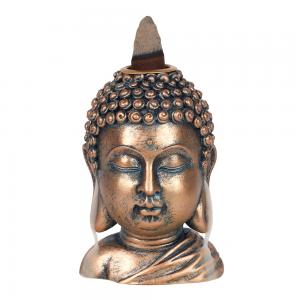 Image of Bronze Buddha Head Backflow Incense Burner