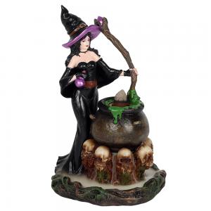 Image of Witch with Cauldron Backflow Incense Burner