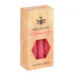 Image of Pack of 6 Pink Beeswax Spell Candles