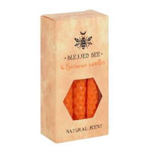 Image of Pack of 6 Orange Beeswax Spell Candles
