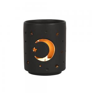 Image of Small Black Mystical Moon Cut Out Tealight Holder