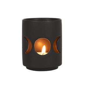 Image of Small Black Triple Moon Cut Out Tealight Holder