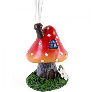 Image of Red Smoking Toadstool Incense Cone Holder