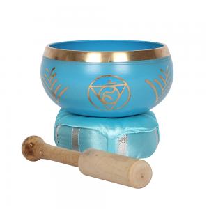 Image of Turquoise Throat Chakra Brass Singing Bowl