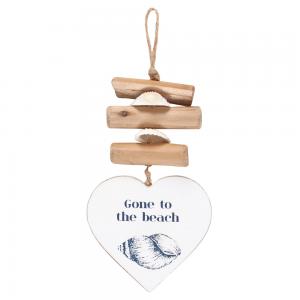 Image of Gone To The Beach Driftwood Heart Sign