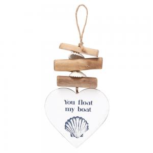 Image of You Float My Boat Driftwood Heart Sign