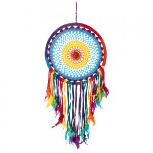 Image of Multicolour Crochet Feather Dreamcatcher 