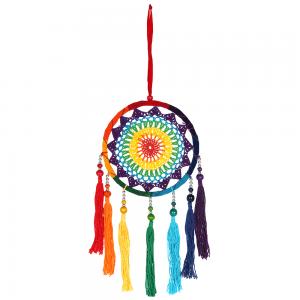Image of Multicoloured String Tassel Dreamcatcher
