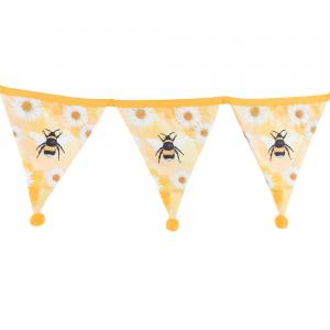 Image of Yellow Daisy and Bee Fabric Bunting