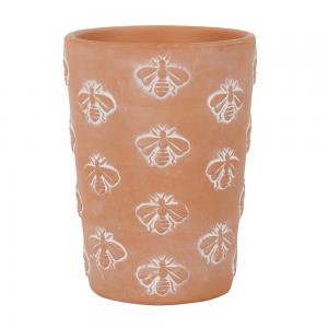 Image of Large Terracotta Bee Pattern Plant Pot