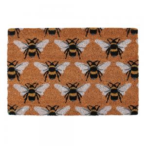 Image of Bee Print Natural Doormat