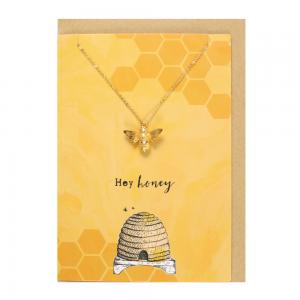 Image of Hey Honey Necklace And Card Set