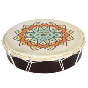 Image of Large Patterned Shamanic Drum