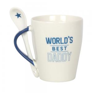 Image of World's Best Daddy Ceramic Mug and Spoon Set