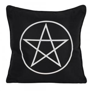 Image of Black and White Pentagram Cushion
