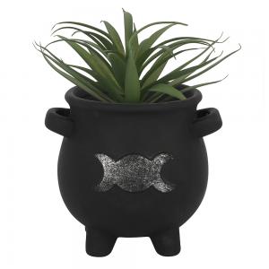 Image of Triple Moon Cauldron Terracotta Plant Pot