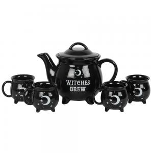 Image of Witches Brew Ceramic Cauldron Tea Set