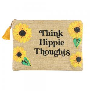 Image of Think Hippie Thoughts Sunflower Makeup Bag