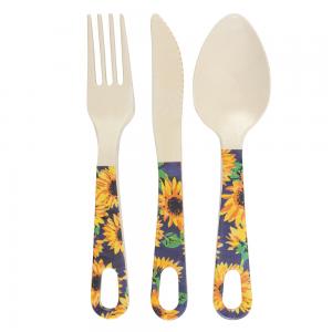 Image of You Are My Sunshine Sunflower Bamboo Cutlery Set
