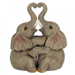 Image of Elephant Embrace Elephant Couple Ornament