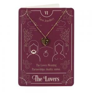 Image of The Lovers Tarot Necklace on Greeting Card