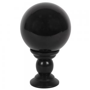 Image of Large Black Crystal Ball on Stand