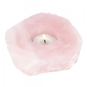 Image of Rose Quartz Crystal Tealight Holder