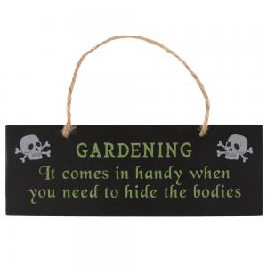 Image of Gothic Gardening Comes In Handy Hanging Sign