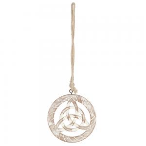 Image of White Wooden Hanging Triquetra