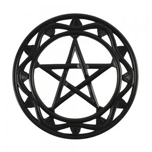 Image of 30cm Black Wooden Pentagram Wall Art
