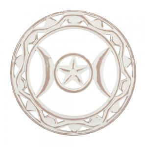 Image of White Wooden Triquetra Wall Art