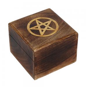 Image of Pentagram Brass Inlay Wooden Box