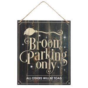 Image of Broom Parking Only Hanging MDF Sign