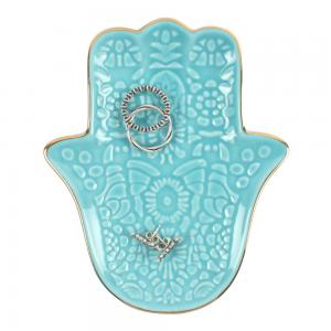 Image of Turquoise Hamsa Hand Jewellery Dish