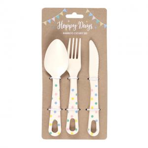 Image of Spotted Bamboo Cutlery Set