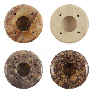Image of Set of 4 Round Soapstone Incense Holders