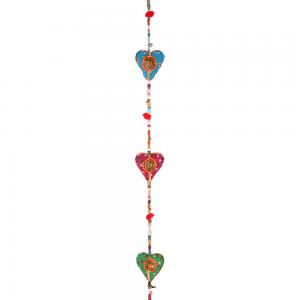 Image of Multicoloured Hanging Hearts with Bell