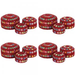 Image of Set of 12 Red Beaded Trinket Boxes