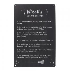 Image of Witch's House Rules Metal Sign
