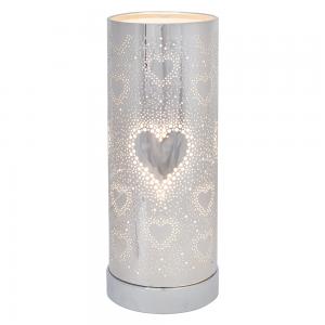Image of 26cm Silver Heart Aroma Touch Lamp