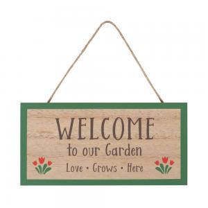 Image of Welcome To Our Garden Hanging Sign