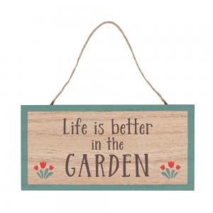 Image of Life Is Better In The Garden Hanging Sign