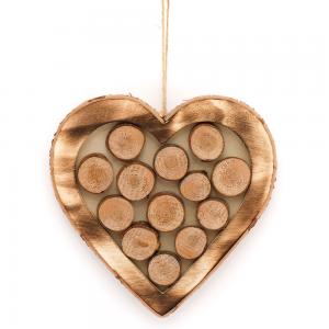 Image of 20cm Hanging Wood Slice Heart